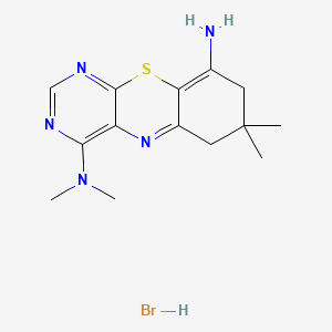 molecular formula C14H20BrN5S B12767071 6H-Pyrimido(4,5-b)(1,4)benzothiazine, 7,8-dihydro-9-amino-7,7-dimethyl-4-(dimethylamino)-, hydrobromide CAS No. 80761-73-5