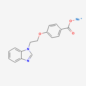 molecular formula C16H13N2NaO3 B12767072 Benzoic acid, 4-(2-(1H-benzimidazol-1-yl)ethoxy)-, sodium salt CAS No. 197635-34-0