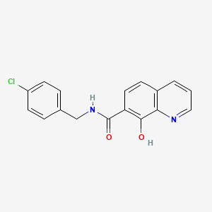 molecular formula C17H13ClN2O2 B12767142 N-[(4-chlorophenyl)methyl]-8-hydroxyquinoline-7-carboxamide CAS No. 205037-64-5