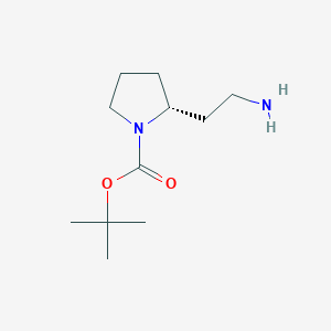 molecular formula C11H22N2O2 B1276724 (R)-2-(Aminoethyl)-1-N-Boc-pyrrolidine CAS No. 550378-07-9