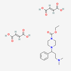 molecular formula C26H37N3O10 B12767262 (E)-but-2-enedioic acid;ethyl 4-[3-(dimethylamino)-1-phenylpropyl]piperazine-1-carboxylate CAS No. 81402-44-0