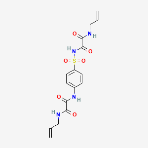 molecular formula C16H18N4O6S B12767271 Ethanediamide, N-((4-((oxo(2-propenylamino)acetyl)amino)phenyl)sulfonyl)-N'-2-propenyl- CAS No. 81717-26-2