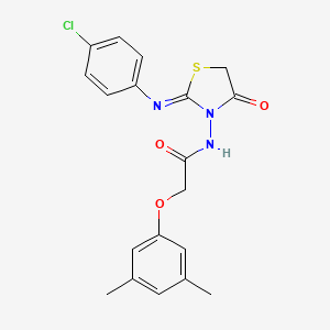 molecular formula C19H18ClN3O3S B12767336 N-(2-((4-Chlorophenyl)imino)-4-oxo-3-thiazolidinyl)-2-(3,5-dimethylphenoxy)acetamide CAS No. 112122-56-2