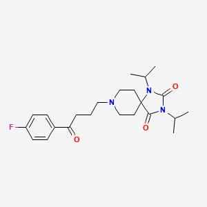 molecular formula C23H32FN3O3 B12767527 1,3,8-Triazaspiro(4.5)decane-2,4-dione, 1,3-diisopropyl-8-(3-(p-fluorobenzoyl)propyl)- CAS No. 102395-35-7