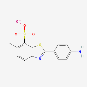 molecular formula C14H11KN2O3S2 B12767535 7-Benzothiazolesulfonic acid, 2-(4-aminophenyl)-6-methyl-, monopotassium salt CAS No. 74578-06-6