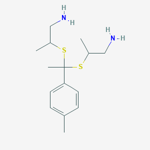 molecular formula C15H26N2S2 B12767557 1-Propanamine, 2,2'-((1-(4-methylphenyl)ethylidene)bis(thio))bis- CAS No. 91491-11-1