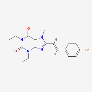 molecular formula C18H19BrN4O2 B12767589 (E)-8-(4-Bromostyryl)-1,3-diethyl-7-methylxanthine CAS No. 155271-71-9