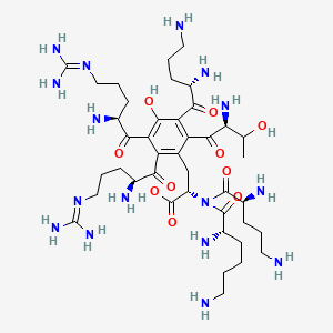 molecular formula C41H74N16O10 B12767629 Arginyl-arginyl-ornithyl-threonyl-ornithyl-lysyl-tyrosine CAS No. 97984-85-5