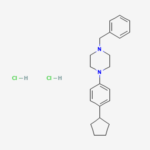 molecular formula C22H30Cl2N2 B12767664 Piperazine, 1-(4-cyclopentylphenyl)-4-(phenylmethyl)-, dihydrochloride CAS No. 113682-13-6