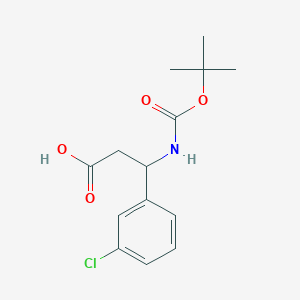 molecular formula C14H18ClNO4 B1276770 3-Tert-butoxycarbonylamino-3-(3-chlorophenyl)propionic acid CAS No. 284493-67-0