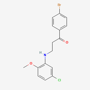 molecular formula C16H15BrClNO2 B1276773 1-(4-Bromophenyl)-3-(5-chloro-2-methoxyanilino)-1-propanone CAS No. 477320-59-5