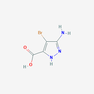 molecular formula C4H4BrN3O2 B1276774 3-amino-4-bromo-1H-pyrazole-5-carboxylic acid CAS No. 1092683-01-6