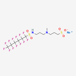 molecular formula C13H16F13N2NaO5S2 B12767788 Sodium 3-(methyl(3-(((tridecafluorohexyl)sulphonyl)amino)propyl)amino)propanesulphonate CAS No. 80621-17-6