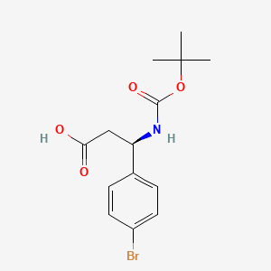 molecular formula C14H18BrNO4 B1276789 Boc-(R)-3-Amino-3-(4-bromo-phenyl)-propionic acid CAS No. 261380-20-5