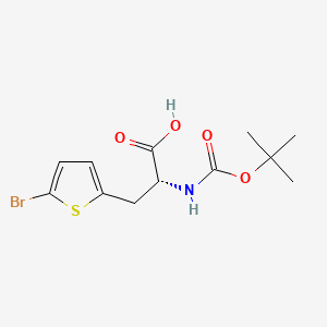 molecular formula C12H16BrNO4S B1276790 (R)-3-(5-Bromothiophen-2-yl)-2-((tert-butoxycarbonyl)amino)propanoic acid CAS No. 261380-16-9