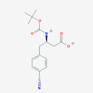 molecular formula C16H20N2O4 B1276791 (R)-3-((叔丁氧羰基)氨基)-4-(4-氰基苯基)丁酸 CAS No. 269726-86-5