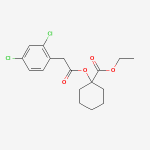 molecular formula C17H20Cl2O4 B12767930 Ethyl-1-(((2,4-dichlorophenyl)acetyl)oxy)cyclohexane-carboxylate CAS No. 361366-16-7