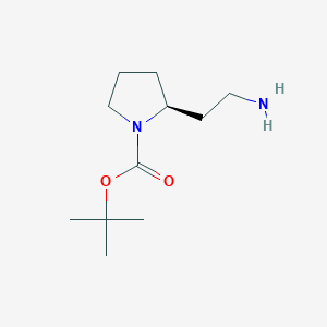 molecular formula C11H22N2O2 B1276795 (S)-tert-Butyl 2-(2-aminoethyl)pyrrolidine-1-carboxylate CAS No. 239483-09-1