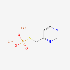 molecular formula C5H5Li2N2O3PS B12767956 Phosphorothioic acid, S-(4-pyrimidinylmethyl) ester, dilithium salt, monohydrate CAS No. 119395-99-2