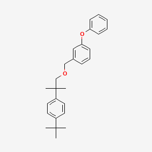 molecular formula C27H32O2 B12768013 Benzene, 1-((2-(4-(1,1-dimethylethyl)phenyl)-2-methylpropoxy)methyl)-3-phenoxy- CAS No. 80854-06-4