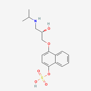 molecular formula C16H21NO6S B12768030 4-Hydroxypropranolol-4-O-sulfate, (-)- CAS No. 88547-47-1