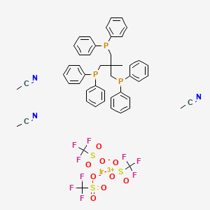 molecular formula C50H48F9IrN3O9P3S3 B12768047 acetonitrile;[3-diphenylphosphanyl-2-(diphenylphosphanylmethyl)-2-methylpropyl]-diphenylphosphane;iridium(3+);trifluoromethanesulfonate CAS No. 207747-31-7