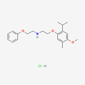 molecular formula C21H30ClNO3 B12768053 Ethanamine, N-(2-(4-methoxy-5-methyl-2-(1-methylethyl)phenoxy)ethyl)-2-phenoxy-, hydrochloride CAS No. 84541-58-2