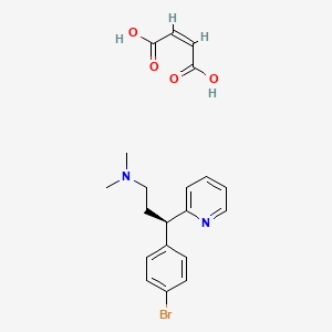 molecular formula C20H23BrN2O4 B12768055 (-)-2-(p-Bromo-alpha-(2-(dimethylamino)ethyl)benzyl)pyridine maleate CAS No. 102282-22-4