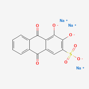 molecular formula C14H5Na3O7S B12768060 Trisodium 9,10-dihydro-3,4-dioxido-9,10-dioxoanthracene-2-sulphonate CAS No. 83784-17-2