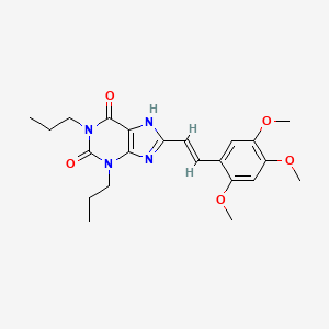 molecular formula C22H28N4O5 B12768069 (E)-1,3-Dipropyl-8-(2,4,5-trimethoxystyryl)xanthine CAS No. 147700-53-6
