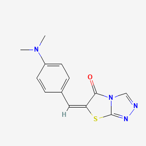 molecular formula C13H12N4OS B12768084 6-((4-(Dimethylamino)phenyl)methylene)thiazolo(2,3-c)-1,2,4-triazol-5(6H)-one CAS No. 95356-75-5