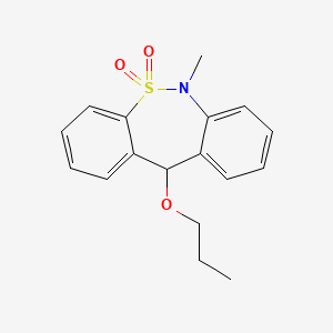 molecular formula C17H19NO3S B12768092 6,11-Dihydro-6-methyl-11-propoxydibenzo(c,f)(1,2)thiazepine 5,5-dioxide CAS No. 155444-03-4