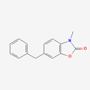 molecular formula C15H13NO2 B12768106 2(3H)-Benzoxazolone, 3-methyl-6-(phenylmethyl)- CAS No. 93771-21-2