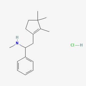molecular formula C17H26ClN B12768113 Benzenemethanamine, N-methyl-alpha-((2,3,3-trimethyl-1-cyclopenten-1-yl)methyl)-, hydrochloride CAS No. 148129-84-4