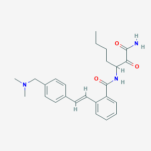 molecular formula C25H31N3O3 B12768156 N-(1-amino-1,2-dioxoheptan-3-yl)-2-[(E)-2-[4-[(dimethylamino)methyl]phenyl]ethenyl]benzamide CAS No. 709608-70-8