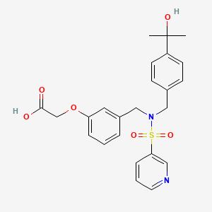 molecular formula C24H26N2O6S B12768209 Demethyl-hydroxy-evatanepag CAS No. 574759-38-9