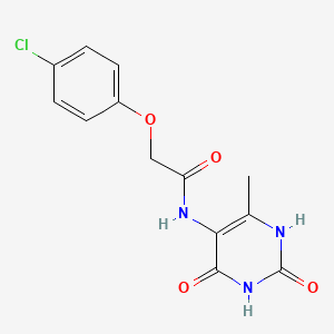 molecular formula C13H12ClN3O4 B12768254 Acetamide, 2-(4-chlorophenoxy)-N-(1,2,3,4-tetrahydro-6-methyl-2,4-dioxo-5-pyrimidinyl)- CAS No. 142648-52-0