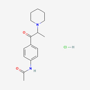 molecular formula C16H23ClN2O2 B12768265 N-(4-(1-Oxo-2-(1-piperidinyl)propyl)phenyl)acetamide monohydrochloride CAS No. 97111-10-9