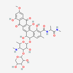 molecular formula C41H47N3O17 B12768381 Pradimicin A methylamide CAS No. 133917-51-8