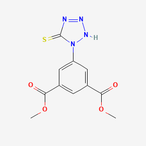 molecular formula C11H10N4O4S B12768406 Dimethyl 5-(2,5-dihydro-5-thioxo-1H-tetrazol-1-yl)isophthalate CAS No. 72076-51-8