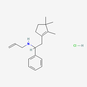molecular formula C19H28ClN B12768424 Benzenemethanamine, N-2-propenyl-alpha-((2,3,3-trimethyl-1-cyclopenten-1-yl)methyl)-, hydrochloride CAS No. 148129-86-6