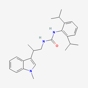 molecular formula C25H33N3O B12768453 N-(2,6-Bis(1-methylethyl)phenyl)-N'-(2-(1-methyl-1H-indol-3-yl)propyl)urea CAS No. 145131-20-0
