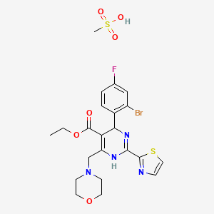 molecular formula C22H26BrFN4O6S2 B12768458 Morphothiadine mesilate CAS No. 1646361-04-7