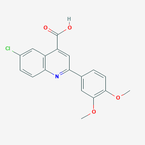 molecular formula C18H14ClNO4 B1276847 6-Chloro-2-(3,4-dimethoxyphenyl)quinoline-4-carboxylic acid CAS No. 19021-16-0