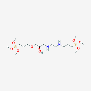 molecular formula C17H42N2O8Si2 B12768582 4,7-Diamino-9-hydroxy-11-oxa-1,14-bis(trimethoxysilyl)tetradecane CAS No. 125252-55-3