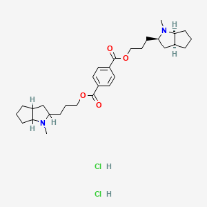 molecular formula C30H46Cl2N2O4 B12768672 Bis(3-(1-methyl-2-cyclopenta(b)pyrrolidinyl)-1-propyl)terephthalate dihydrochloride CAS No. 125503-51-7