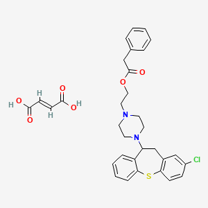 molecular formula C32H33ClN2O6S B12768679 Docloxythepin phenylacetate maleate CAS No. 108263-52-1