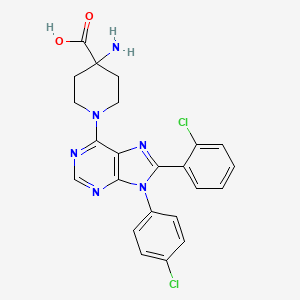 molecular formula C23H20Cl2N6O2 B12768687 Y0Kjg11pjr CAS No. 785776-25-2