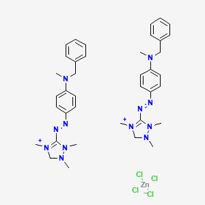 molecular formula C38H50Cl4N12Zn B12768689 N-benzyl-N-methyl-4-[(1,2,4-trimethyl-3H-1,2,4-triazol-4-ium-5-yl)diazenyl]aniline;tetrachlorozinc(2-) CAS No. 72208-01-6