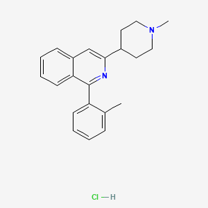 molecular formula C22H25ClN2 B12768696 Isoquinoline, 1-(2-methylphenyl)-3-(1-methyl-4-piperidinyl)-, hydrochloride CAS No. 92124-18-0